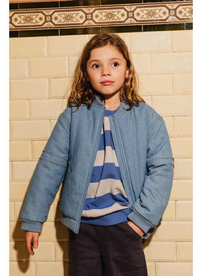 Labo de Colores - Leone sweater - Blue stripe AOP