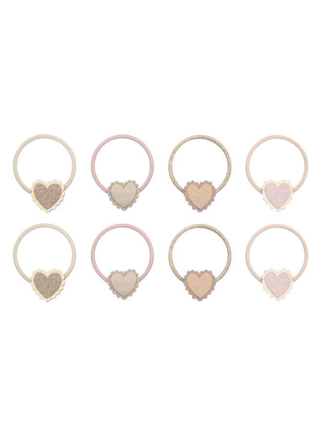 Scalloped heart hair ties