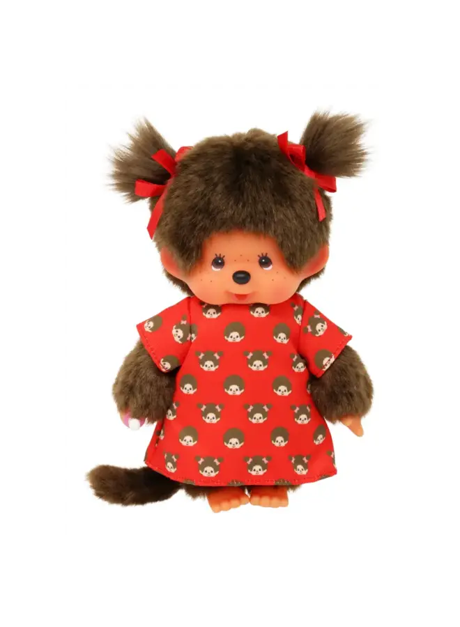 Meisje rood jurkje met print (20cm)