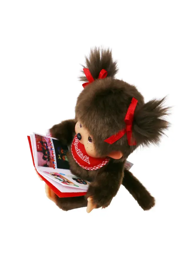 Monchhichi - Meisje met boek (20cm)