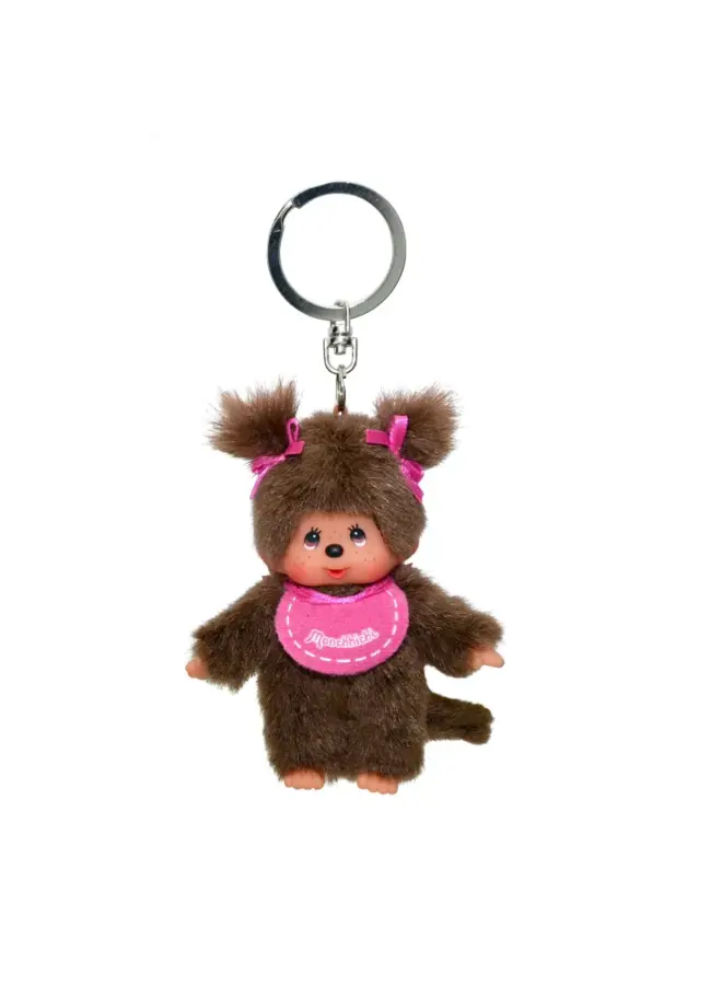 Monchhichi - Sleutelhanger roze slab (10cm)