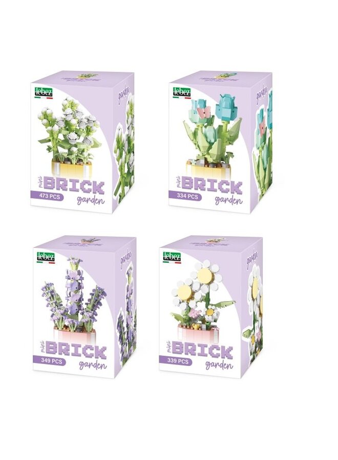 82387 - Brick garden flower met vaas 8 cm