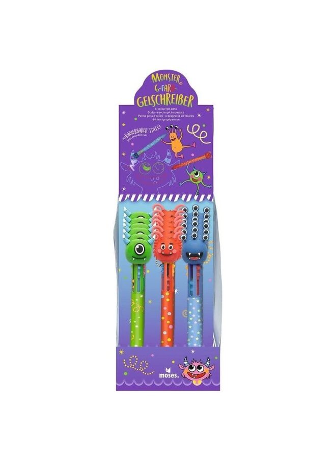 26306 – Monster uitwisbare 6 kleuren pen