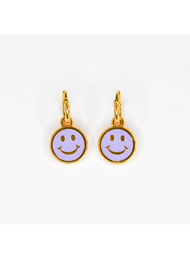 Oorbellen smiley - Paars