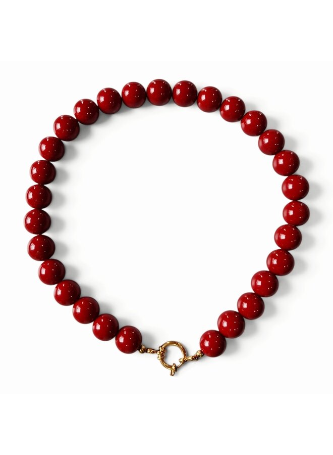 Kralenketting - Donkerrood