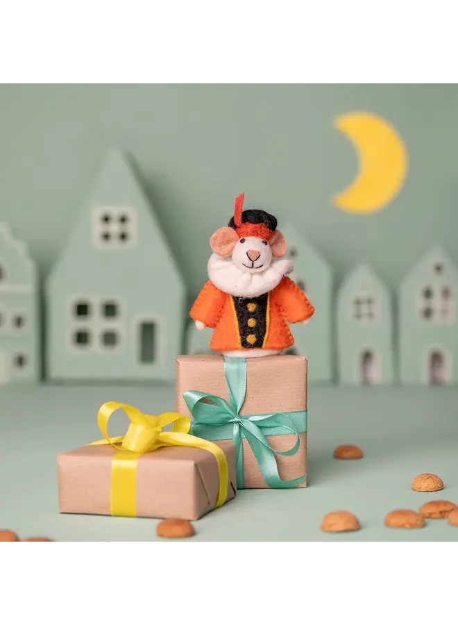 Sjaal met Verhaal - Vingerpopje Pietermuis - Oranje