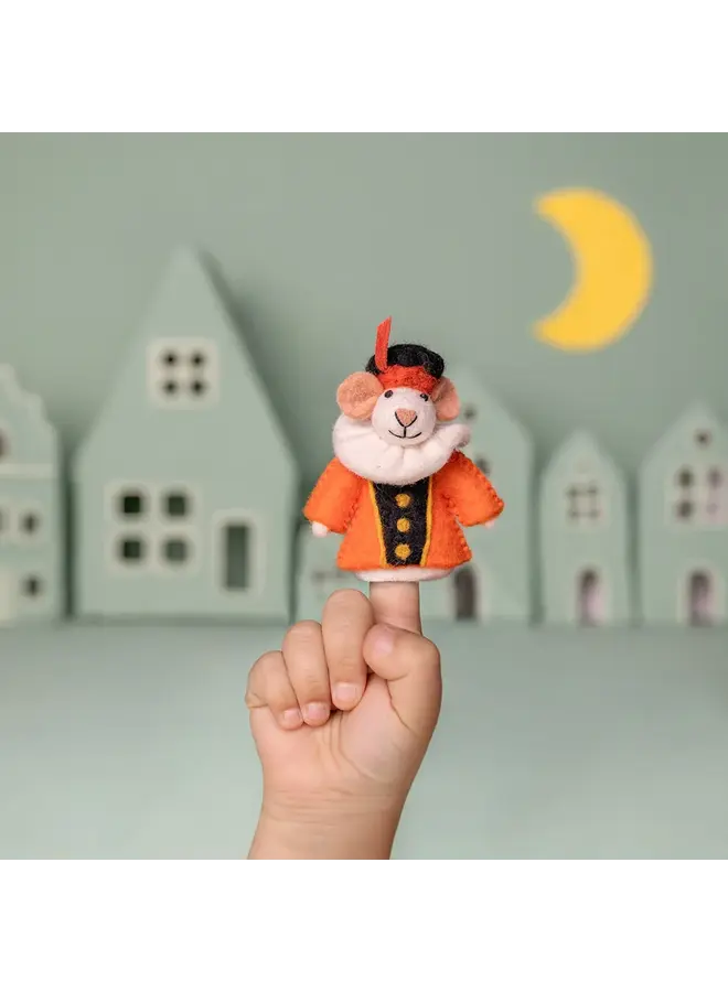 Sjaal met Verhaal - Vingerpopje Pietermuis - Oranje