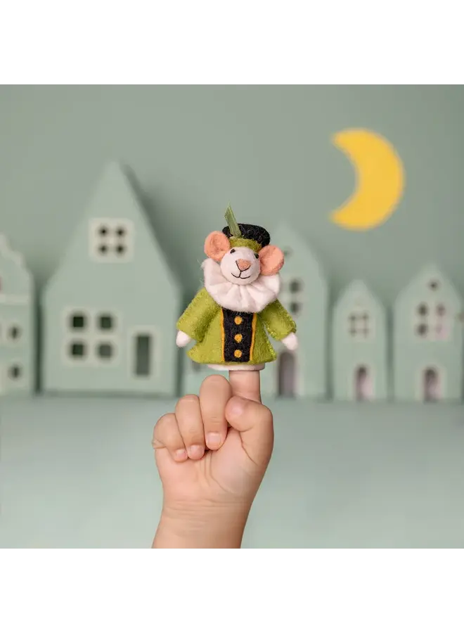Sjaal met Verhaal - Vingerpopje Pietermuis - Groen