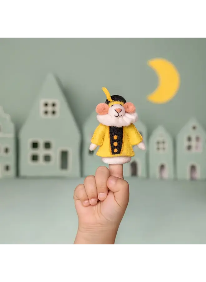 Sjaal met Verhaal - Vingerpopje Pietermuis - Geel