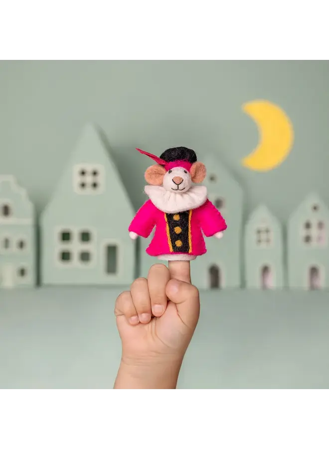 Sjaal met Verhaal - Vingerpopje Pietermuis - Fuchsia