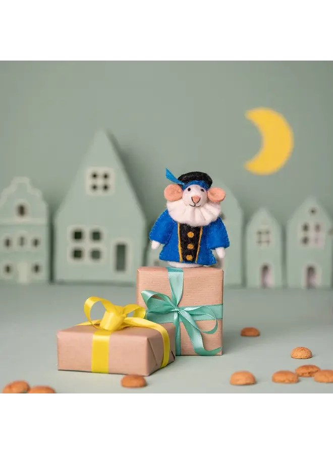 Sjaal met Verhaal - Vingerpopje Pietermuis - Blauw