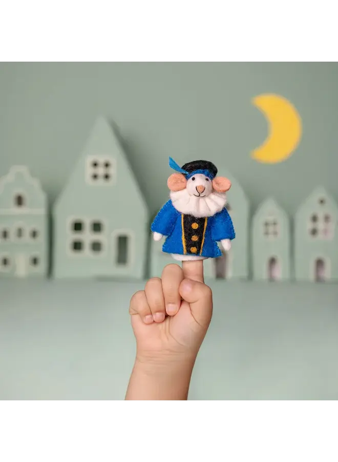 Sjaal met Verhaal - Vingerpopje Pietermuis - Blauw