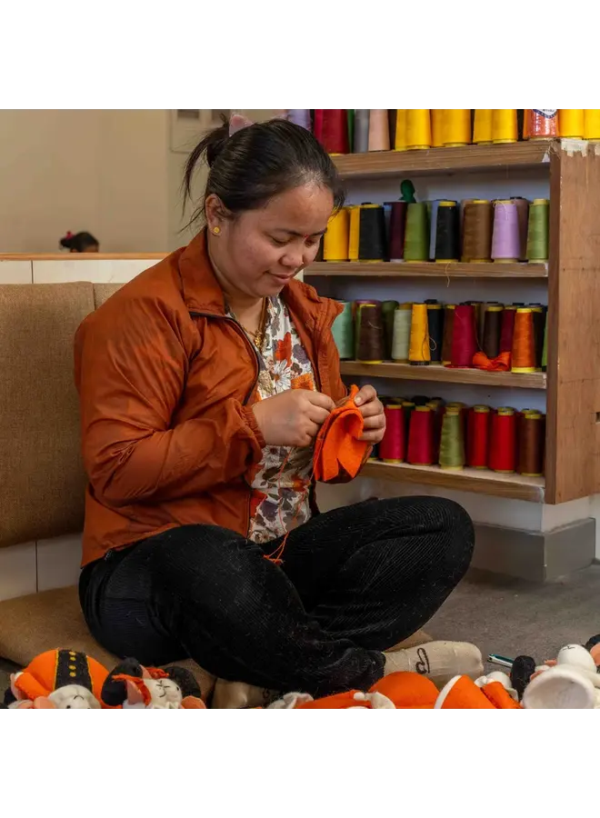 Sjaal met Verhaal - Decoratie Pietermuis - Oranje