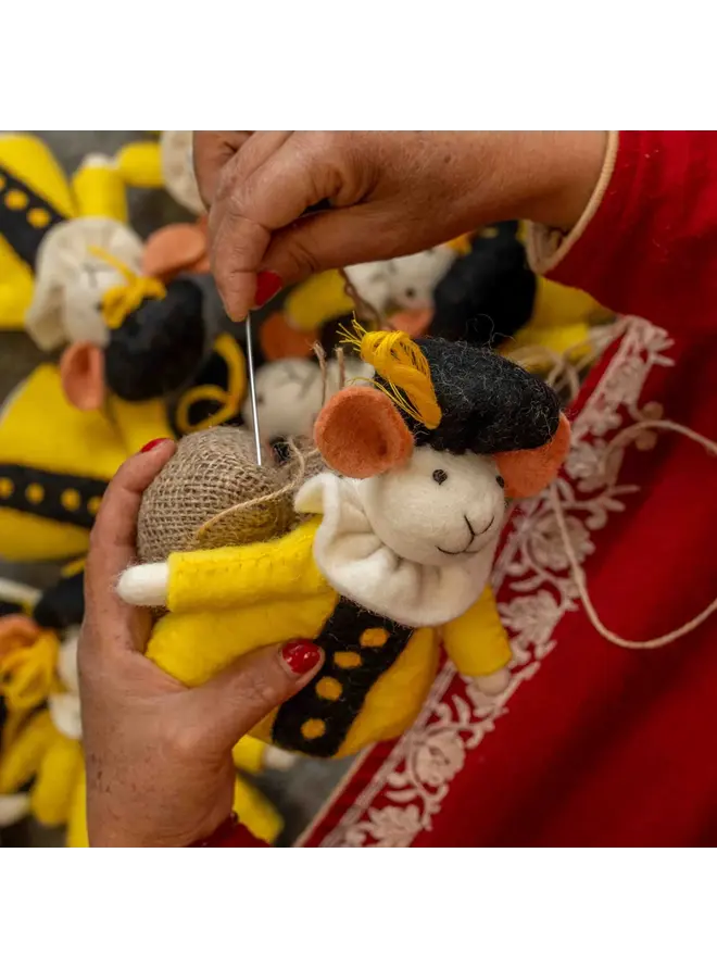 Sjaal met Verhaal - Decoratie Pietermuis - Geel