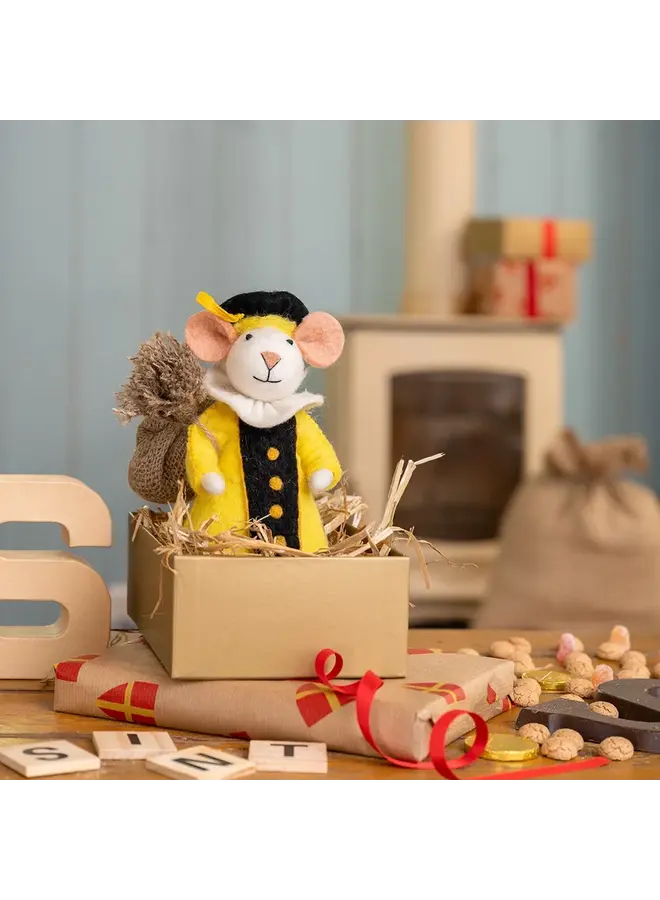 Sjaal met Verhaal - Decoratie Pietermuis - Geel