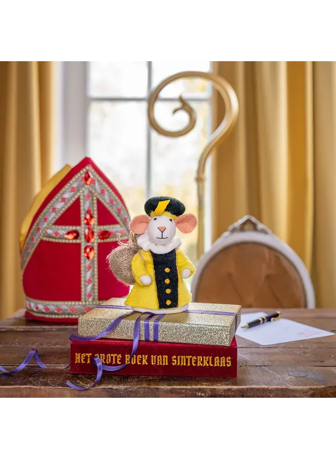 Sjaal met Verhaal - Decoratie Pietermuis - Geel