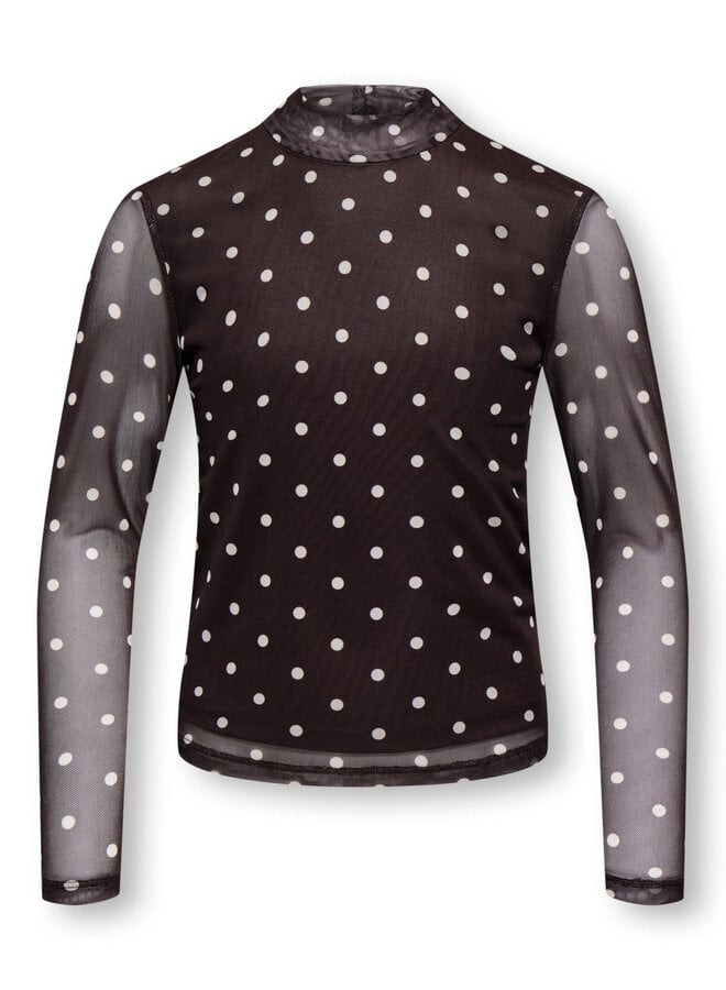 Erica mesh top - Bracken tofu dots
