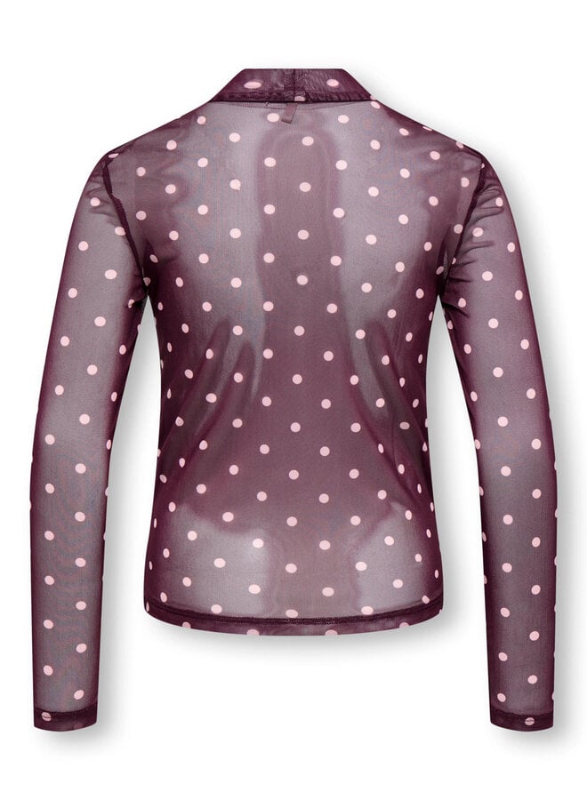 Kids Only - Erica mesh top - Fig pink lady dots