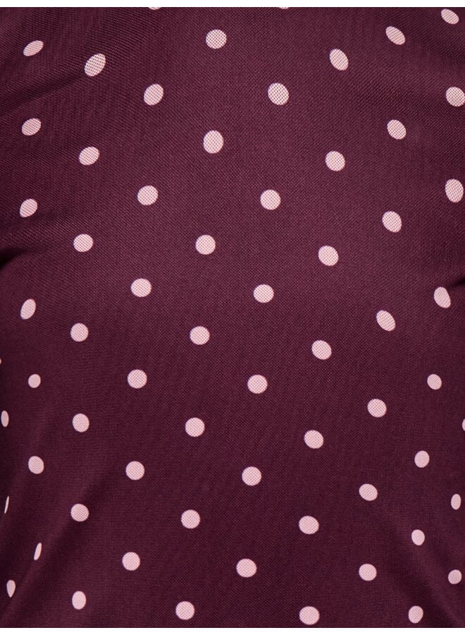 Kids Only - Erica mesh top - Fig pink lady dots