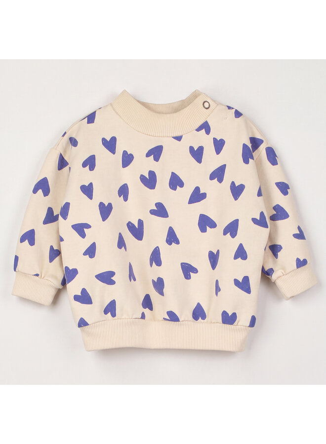 Lötiekids - Baby sweatshirt hearts all over - Cream