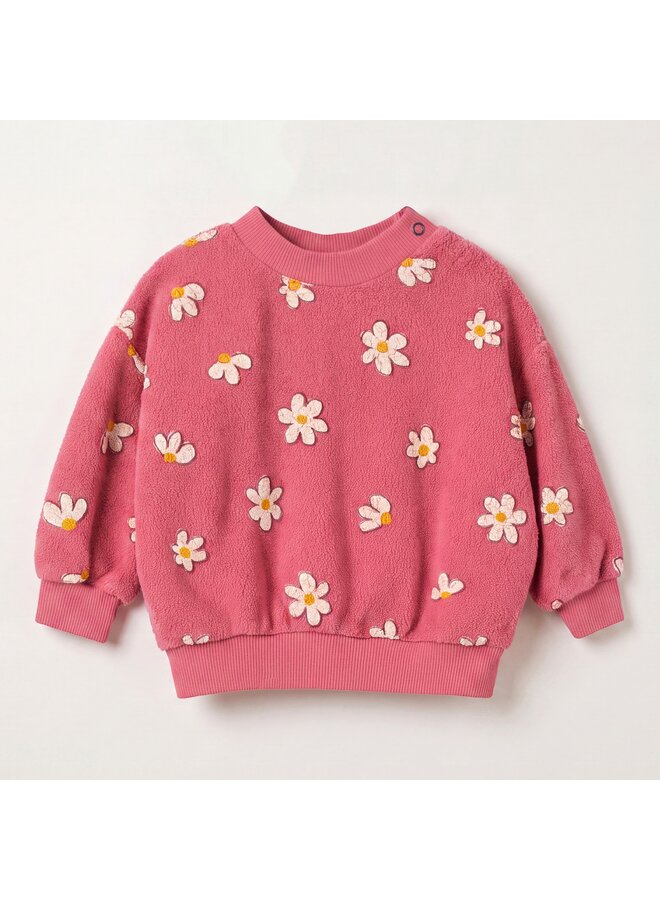 Lötiekids - Baby sweatshirt daisies all over - Pink lemonade