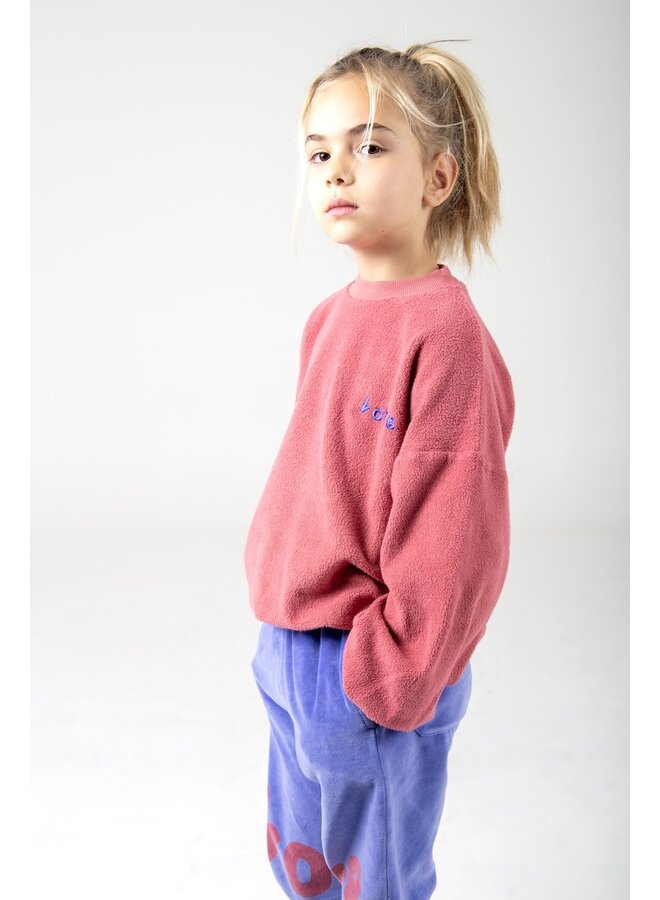 Lötiekids - Teddy sweatshirt love embroidery - Pink lemonade