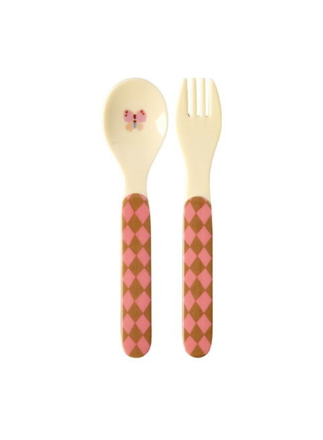 rice - Baby lepel en vork - Roze music band