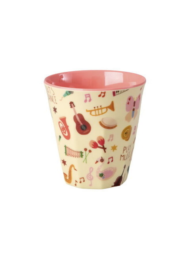 Kleine melamine beker - Roze music band