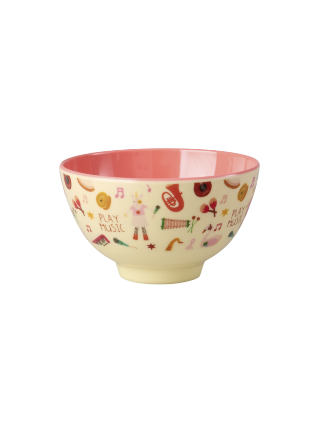 Kleine melamine kom - Roze music band