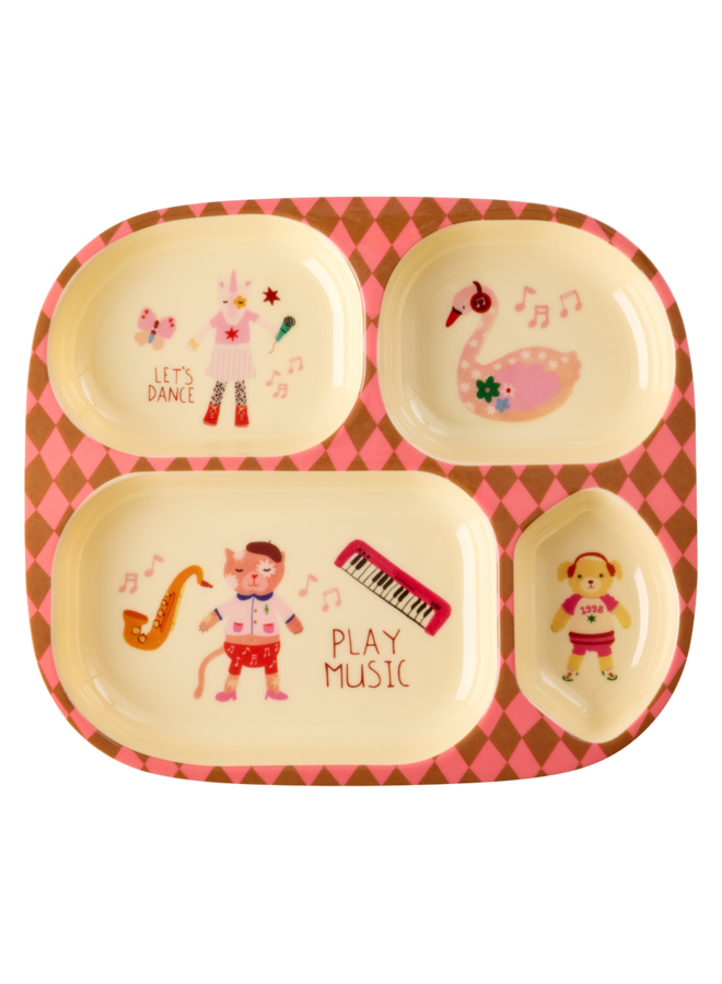 rice - Melamine bord met 4 compartimenten - Roze music band
