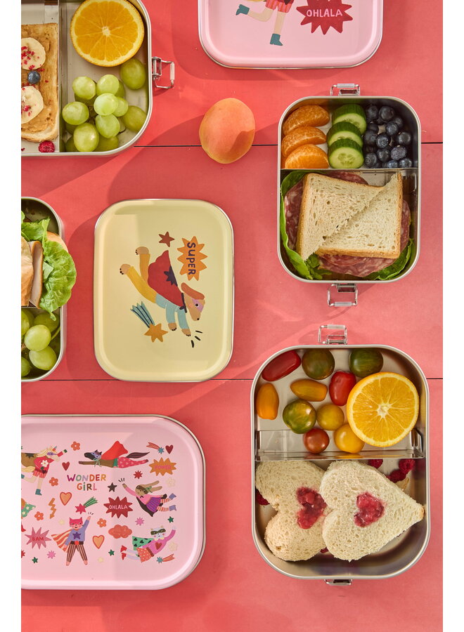 rice - Kleine roestvrijstalen lunchbox - Crème hero print