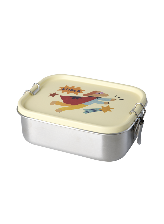 rice - Kleine roestvrijstalen lunchbox - Crème hero print