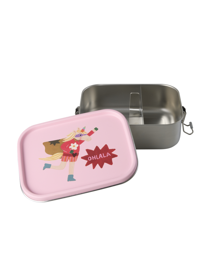 rice - Kleine roestvrijstalen lunchbox - Roze hero print