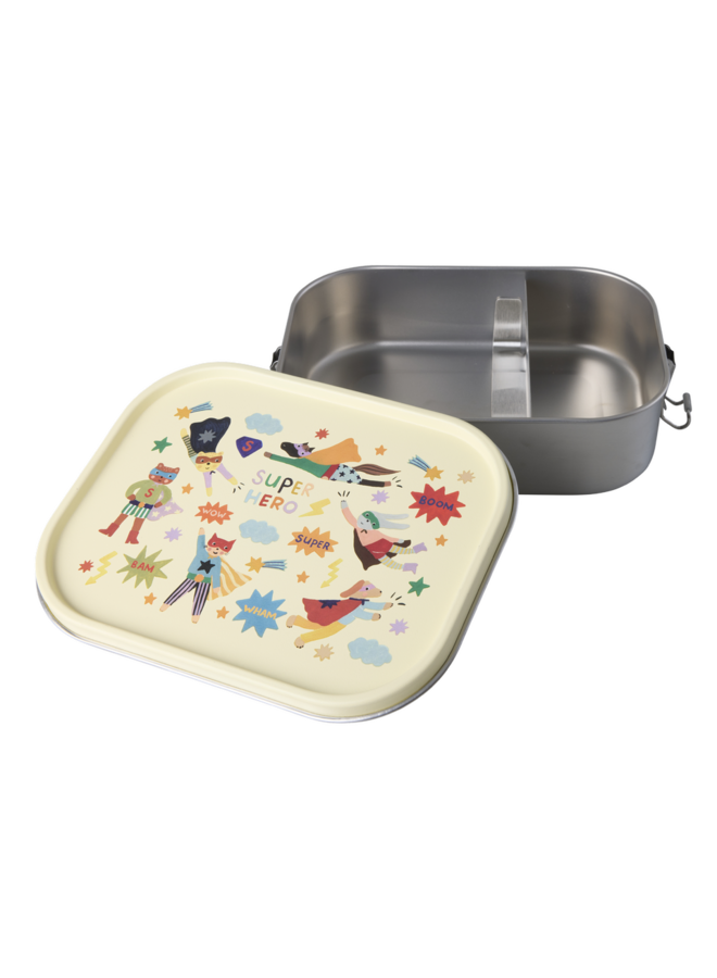 rice - Grote roestvrijstalen lunchbox - Crème hero print