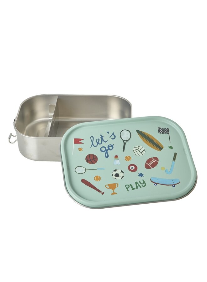 rice - Grote roestvrijstalen lunchbox - Zachtgroen sports print