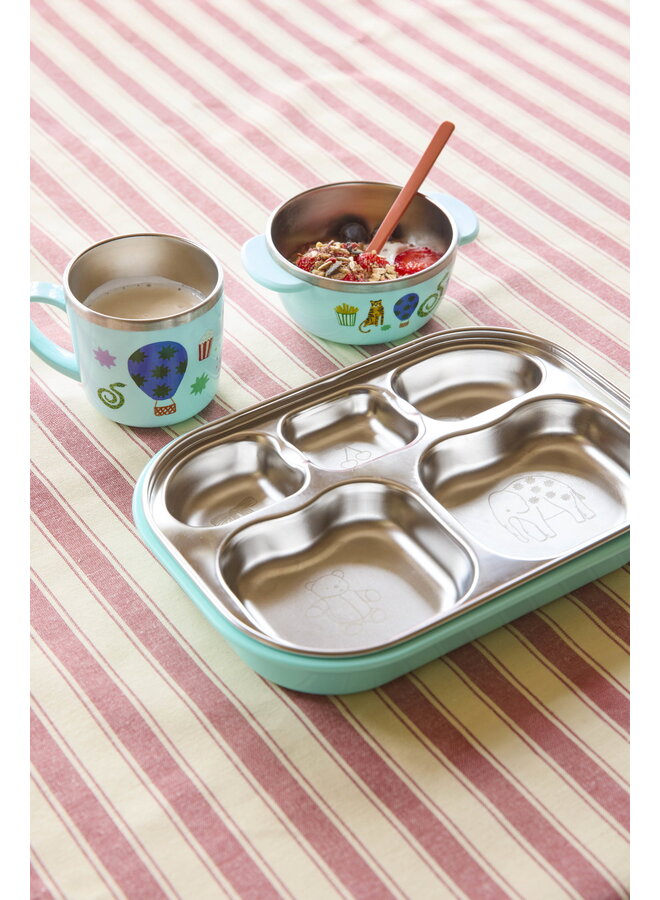 rice - Baby beker roestvrijstaal - Mint fun fair print