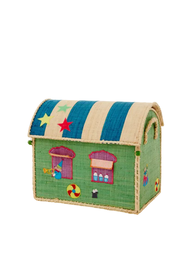 rice - Klein raffia opberghuis - Circus print