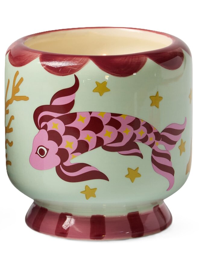 DesignWorks Ink - A dopo koi fish ceramic candle - Sea salt & Sage