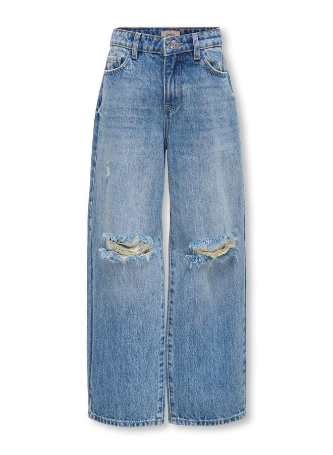 Amber lw destroy baggy - Medium blue denim