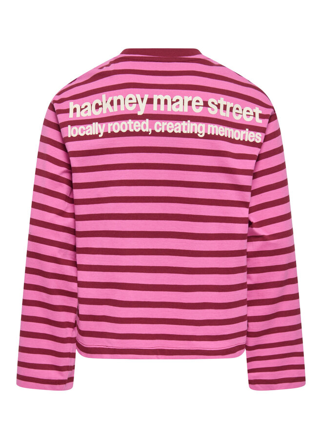 Kids Only - Lida ls stripe top - Fiji flower/Rumba red