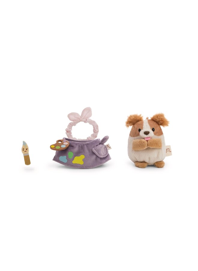 NICI - Mymochi set - Spaniel Brushy with painter costume (Hobby edition)
