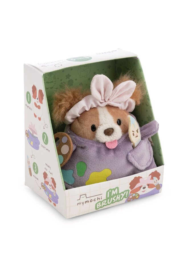 NICI - Mymochi set - Spaniel Brushy with painter costume (Hobby edition)