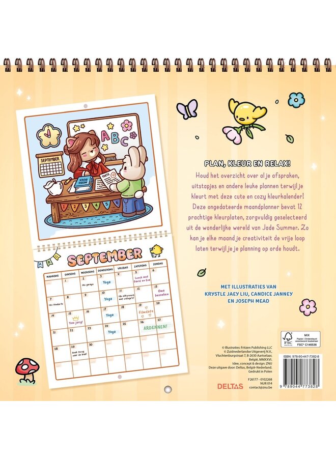 Deltas - Cute & cozy kleurkalender - Een comfy maandplanner