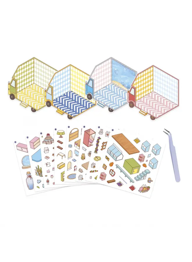 Janod - Cosy stickers - Tiny trucks