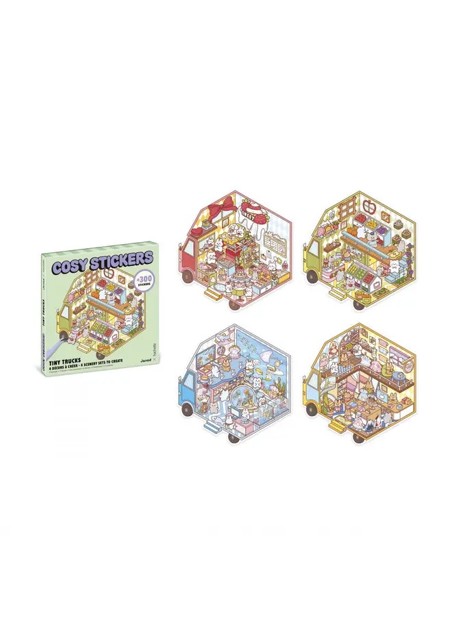 Janod - Cosy stickers - Tiny trucks