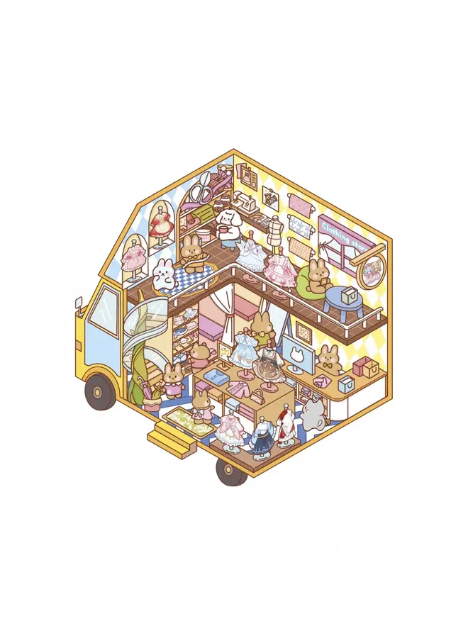 Janod - Cosy stickers - Tiny trucks
