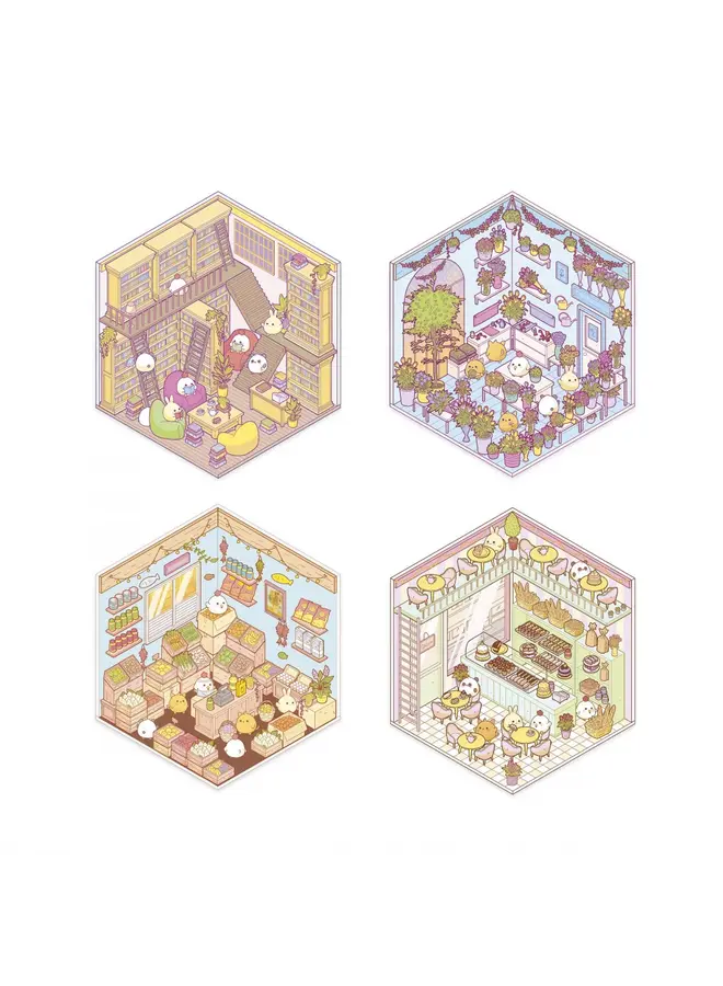 Janod - Cosy stickers - Little shops