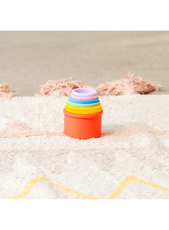 Tickit - SiliSoft ronde stapelbekers - Regenboog