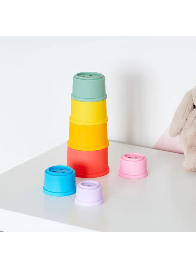 Tickit - SiliSoft ronde stapelbekers - Regenboog