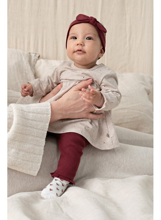 Feetje - Legging pointelle rib - My little love - Bordeaux